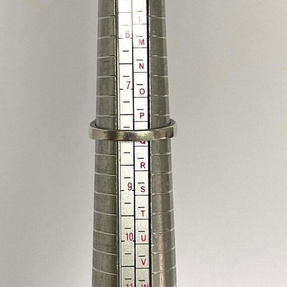 Sterling Silver 925 Openwork Scrollwork Wide Black Black Rhinestone Ring Sz 8 - Picture 9 of 16